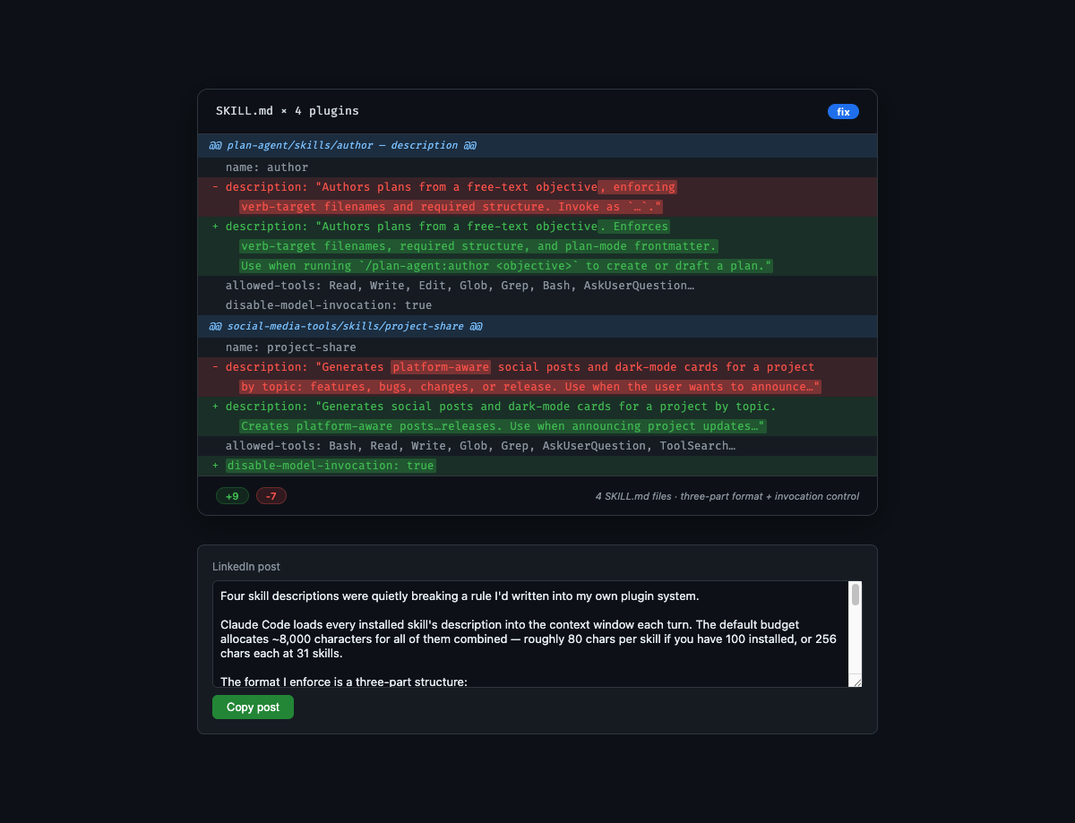 Optimizing Skill Frontmatter